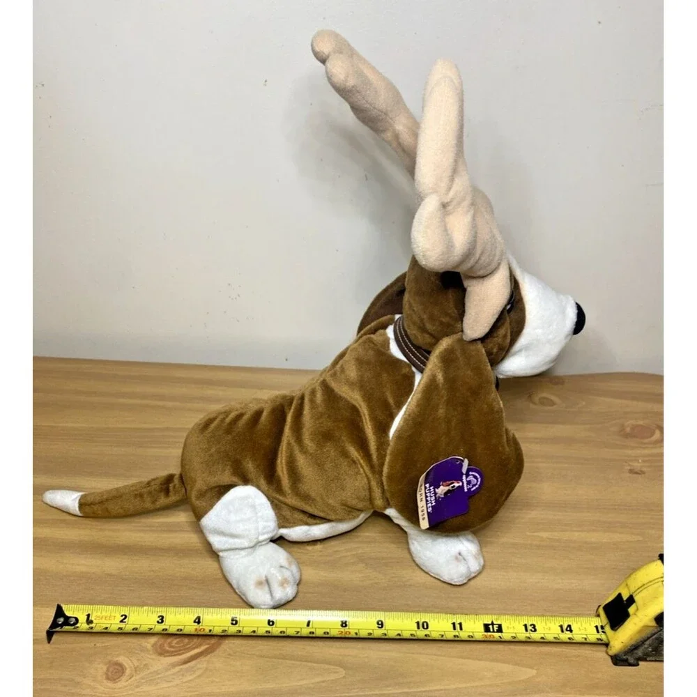 Applause Hush Puppies Holiday Basset Hound Dog Antlers  Bell 14